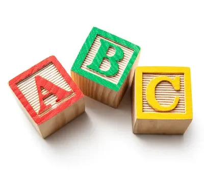 alphabet blocks abc isolated on white background